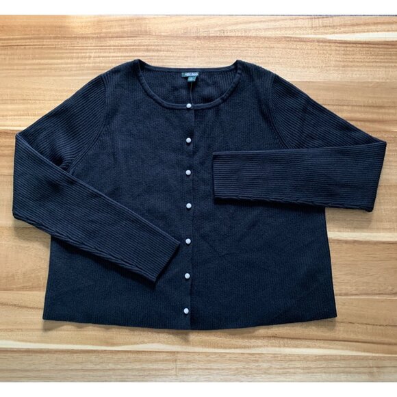 Wild Fable Junior Teens Button-Up Black Ribbed Cardigan Sweater Plus Size 2X - Picture 4 of 10